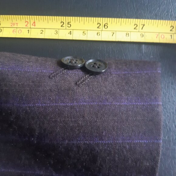 Ted Baker SZ42 Velvet Collar, Indigo Pinstripe Men's Black Wool Dinner Jacket - Picture 16 of 16